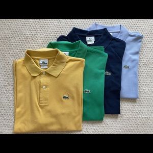 Men’s Lacoste pique polo bundle (4 shirts)